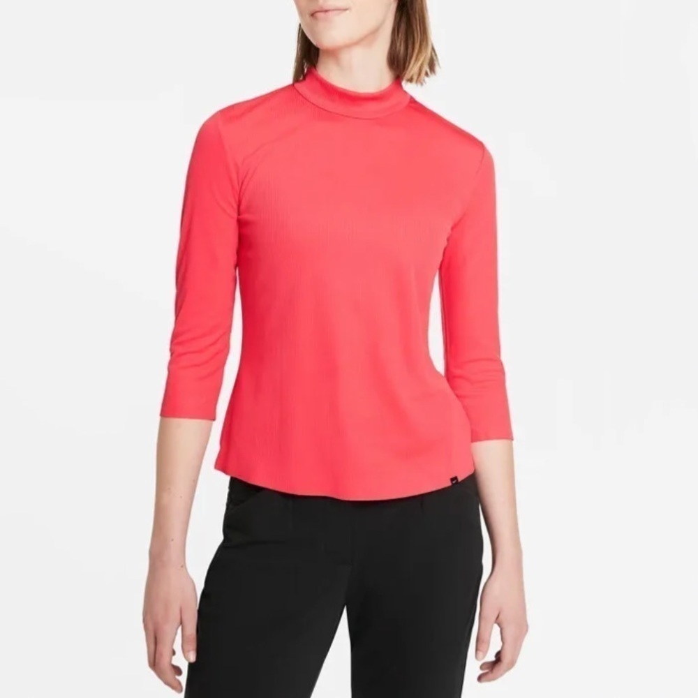 NWT Nike DRI-Fit Ave UV Ribbed Mock Neck Golf Top